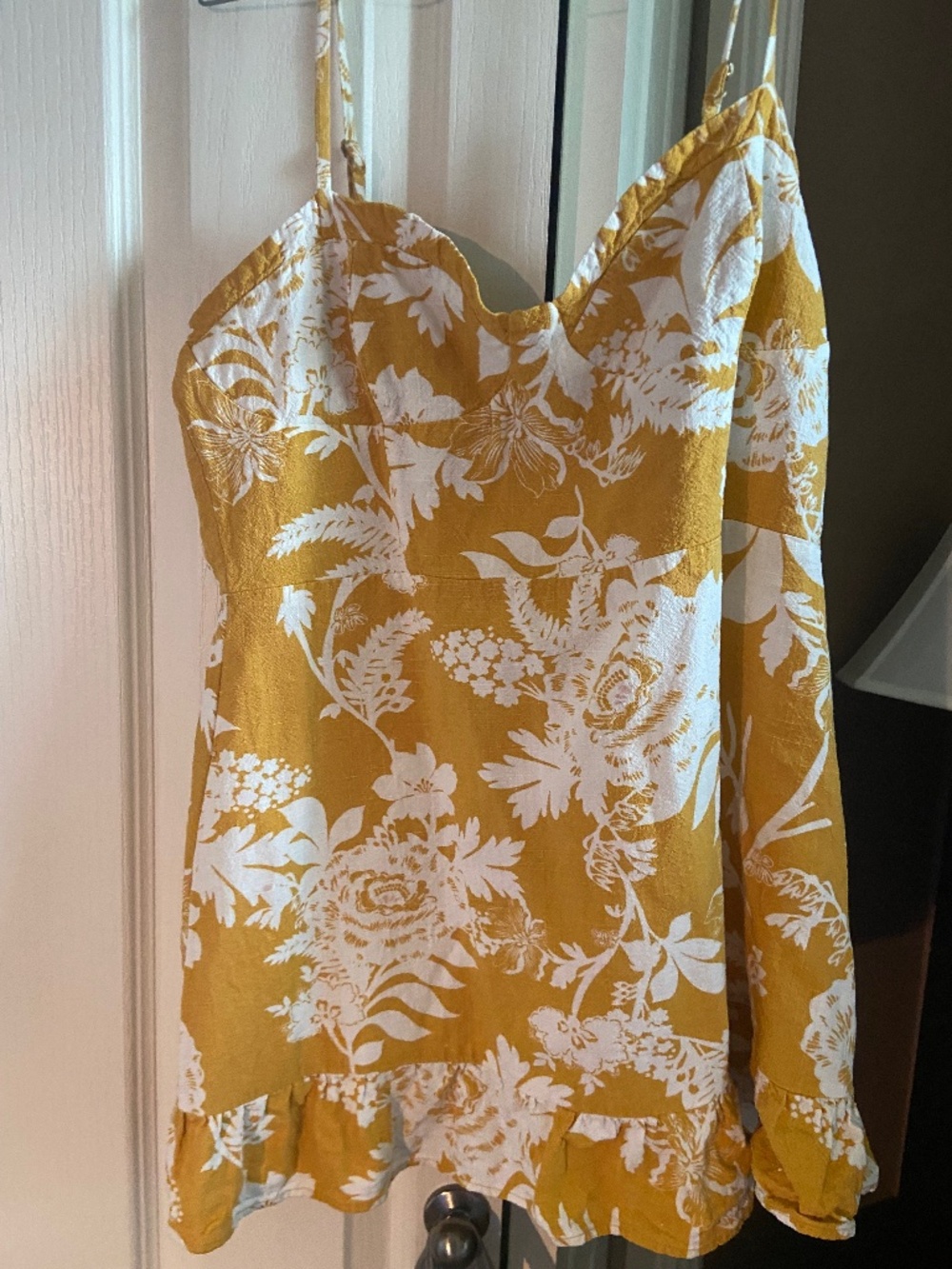 Yellow floral mini dress